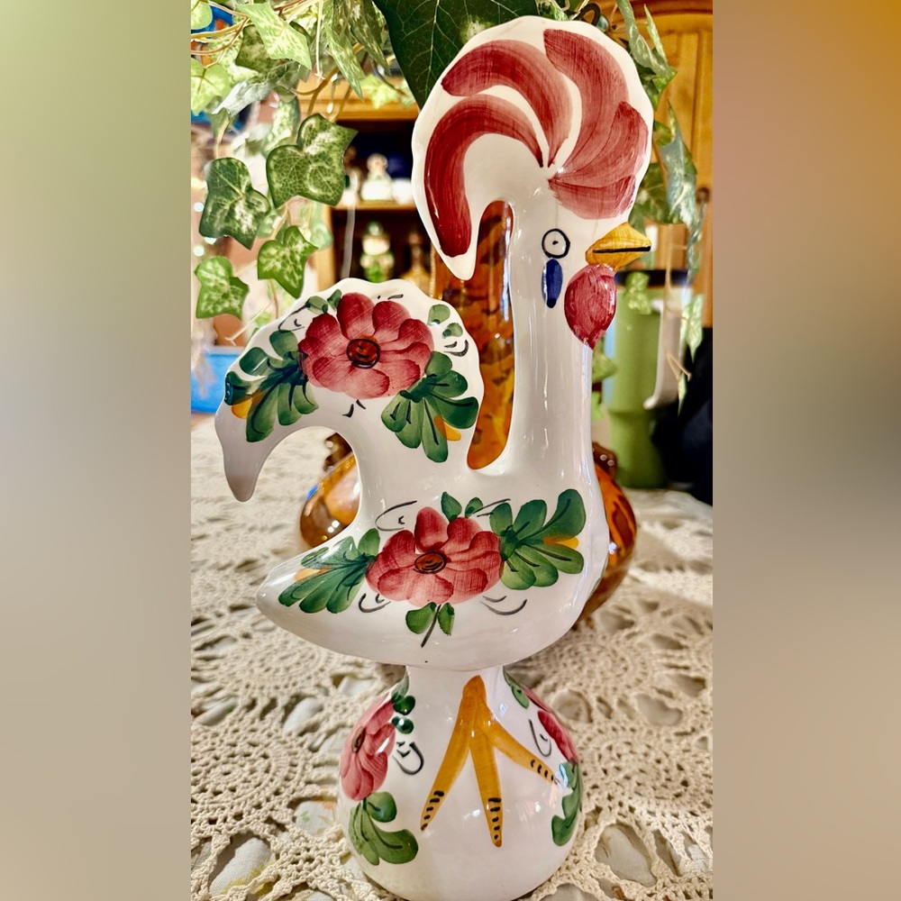 Vintage Ceramic Rooster folk art figurine